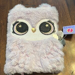 Purple Owl Plush Kids Notebook